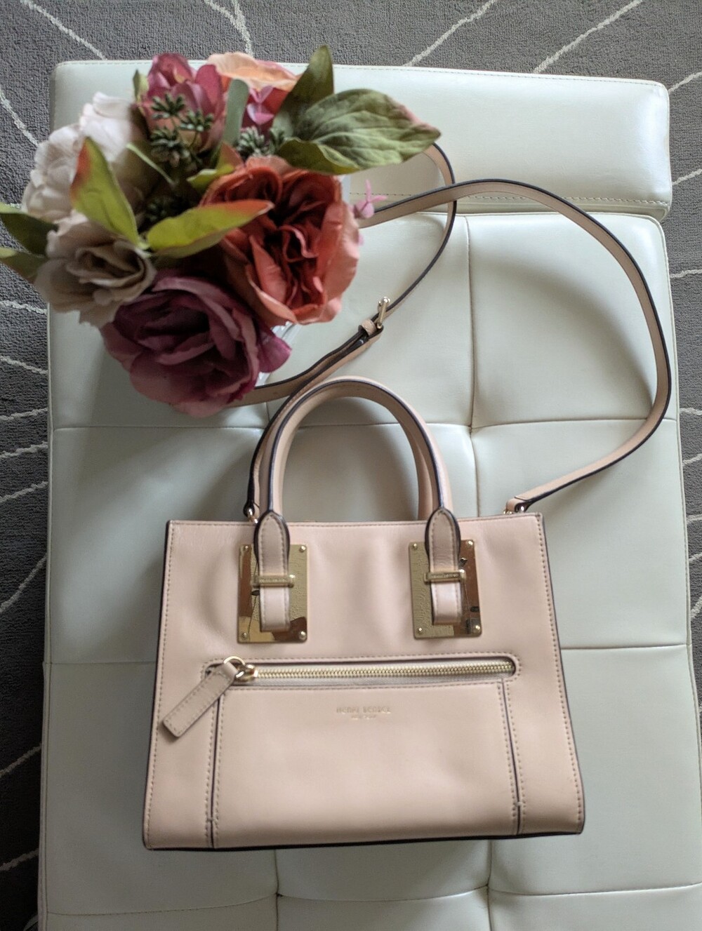 Henri Bendel Mini Tote Crossbody Bag Blush Dusty Rose Pink